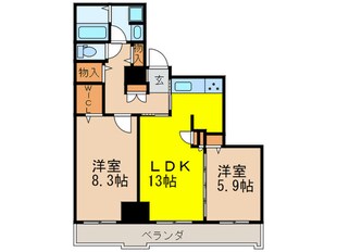 トルナーレ日本橋浜町（38階）の物件間取画像